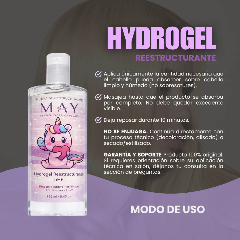 HYDROGEL REESTRUCTURANTE pH6 (250 ML) | MAY TECNOLOGÍA CAPILAR